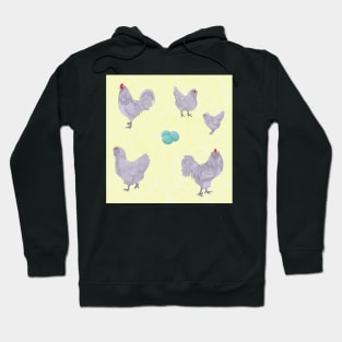 Lavender Ameraucana Pattern Yellow Hoodie